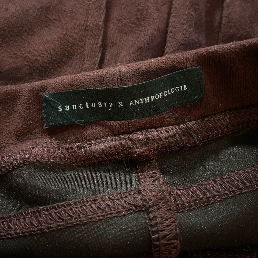 Anthropologie x Sanctuary Faux Suede Leggings in Wine - Picture 10 of 11